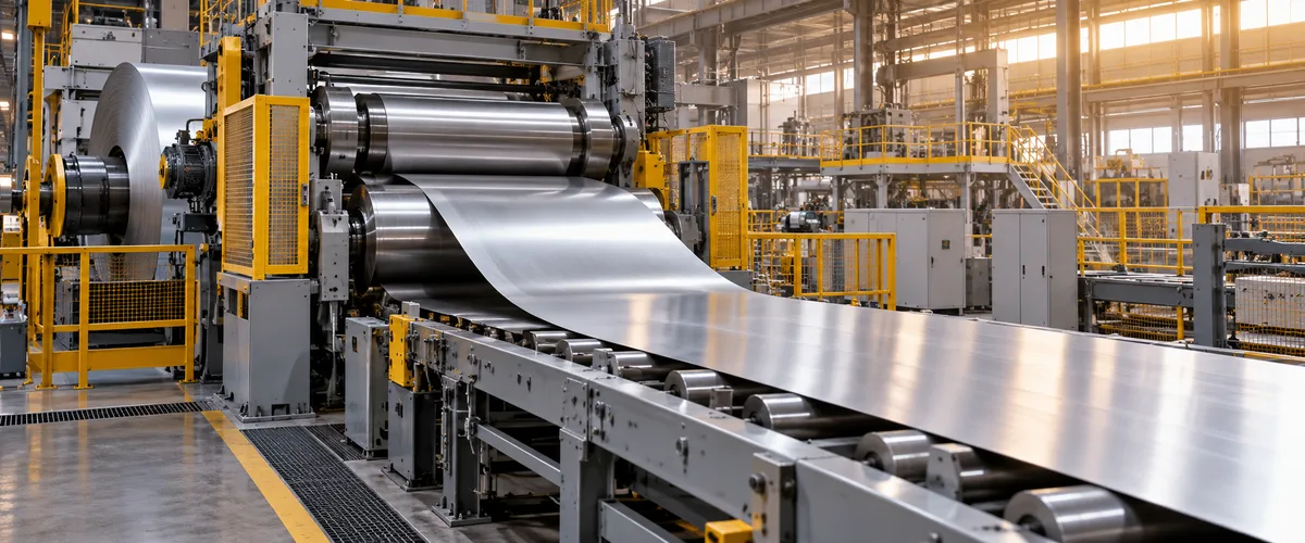 Original generated aluminium rolling-line illustration